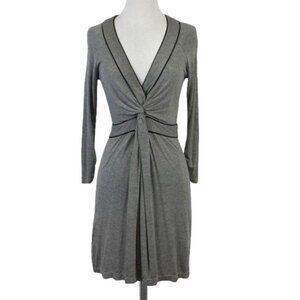BCBGMAXAZRIA Timona Bodycon Mini Dress Front Tie  Knot VNeck FRE6J420-016 Size M